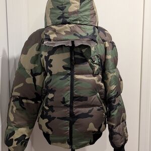 Men's Canada Goose Inspired Reversible Camouflage + White Puffer Jacket